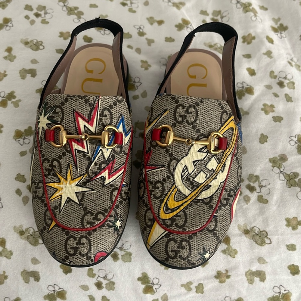 Gucci Kids Shoes with Red and Yellow Accents